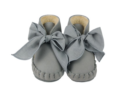 Pina Organza Booties | Grey Nubuck + Grey Cotton