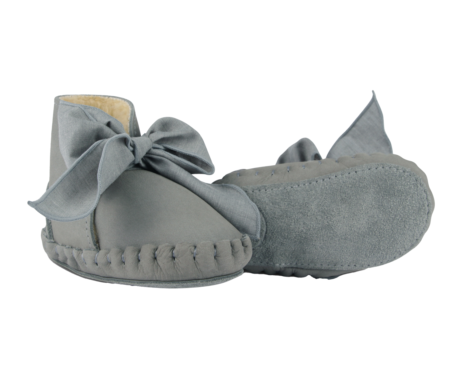 Pina Organza Booties | Grey Nubuck + Grey Cotton