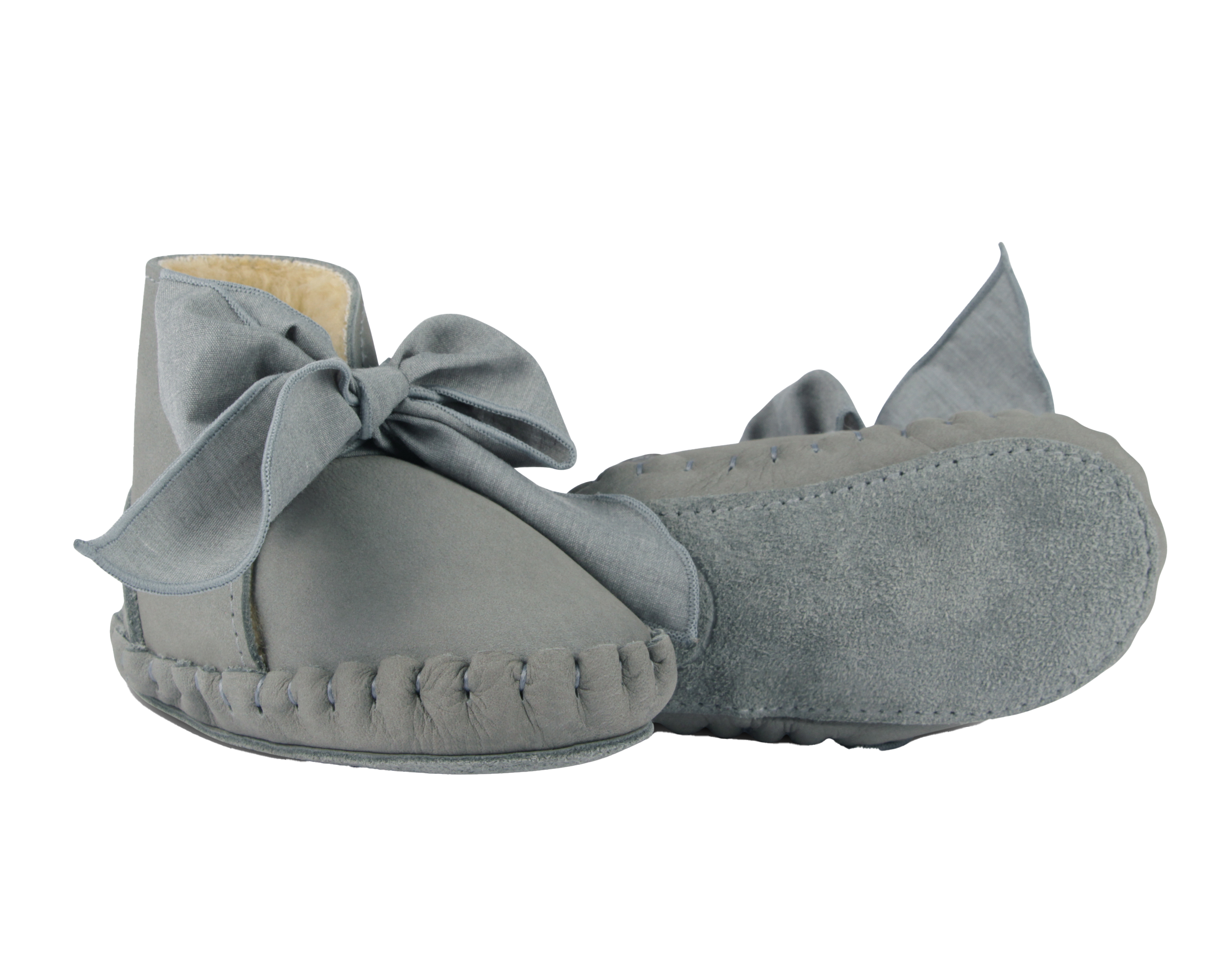 Pina Organza Booties | Grey Nubuck + Grey Cotton