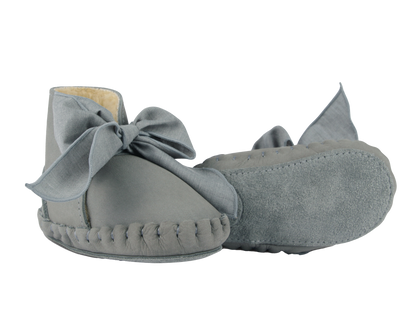 Pina Organza Booties | Grey Nubuck + Grey Cotton