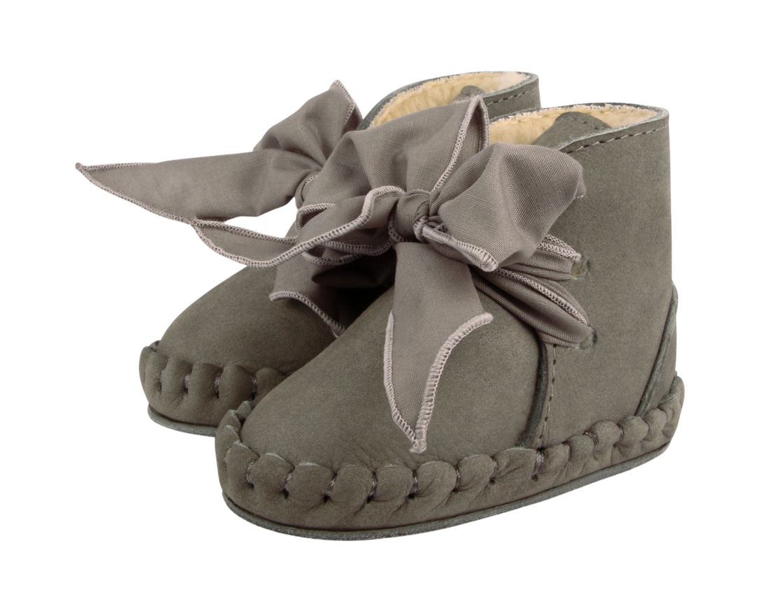 Pina Organza Booties | Stone Nubuck + Stone Cotton