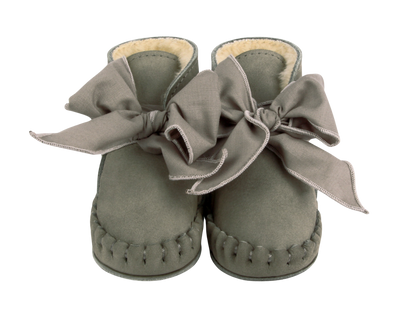 Pina Organza Booties | Stone Nubuck + Stone Cotton