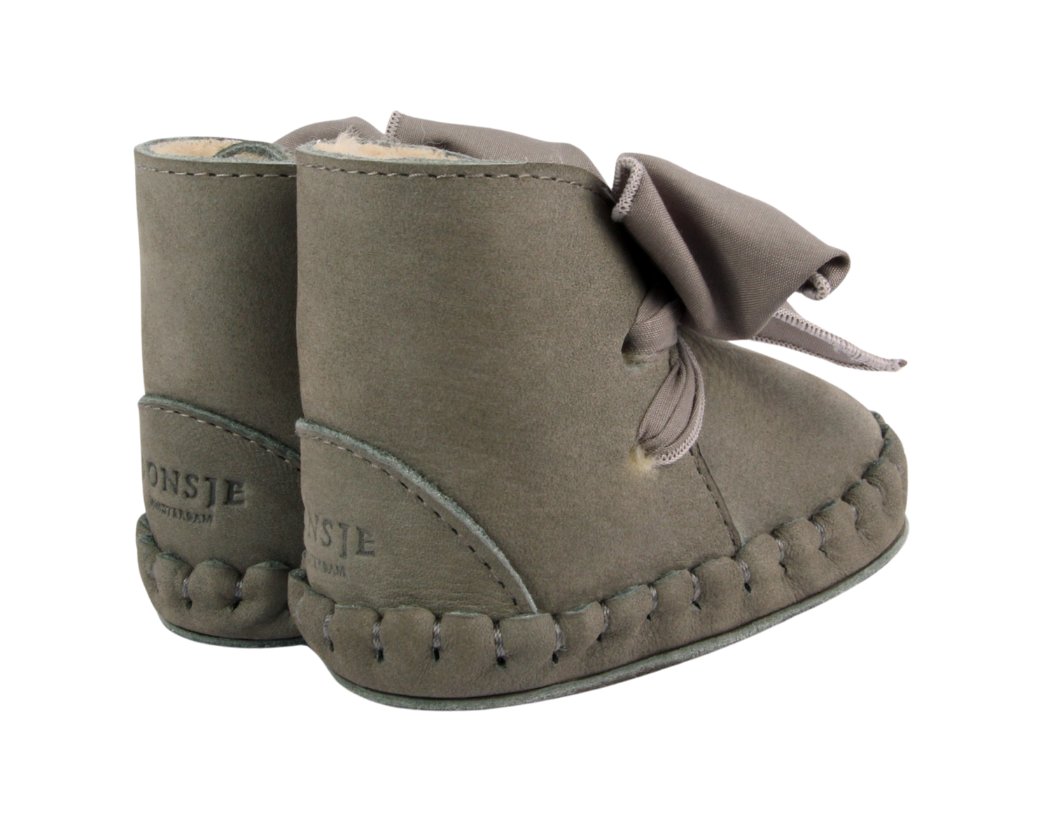 Pina Organza Booties | Stone Nubuck + Stone Cotton