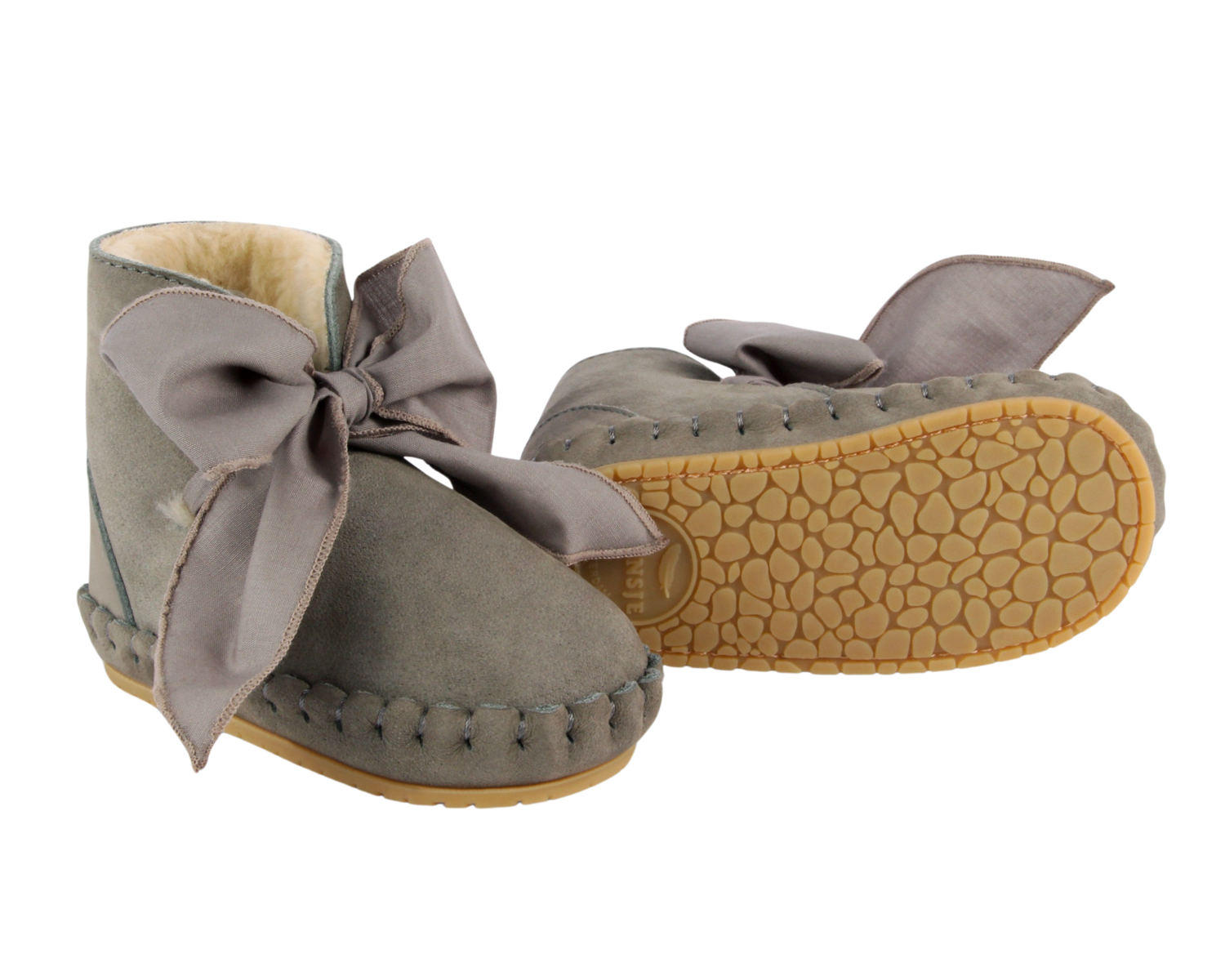 Pina Organza Booties | Stone Nubuck + Stone Cotton