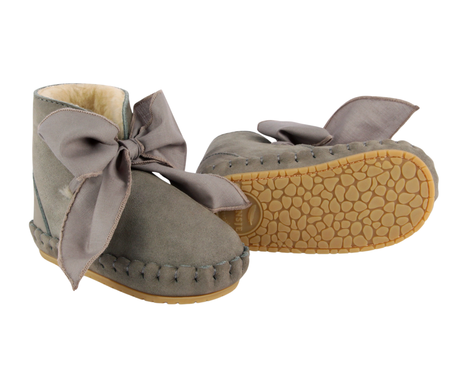 Pina Organza Booties | Stone Nubuck + Stone Cotton