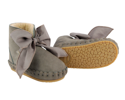 Pina Organza Booties | Stone Nubuck + Stone Cotton