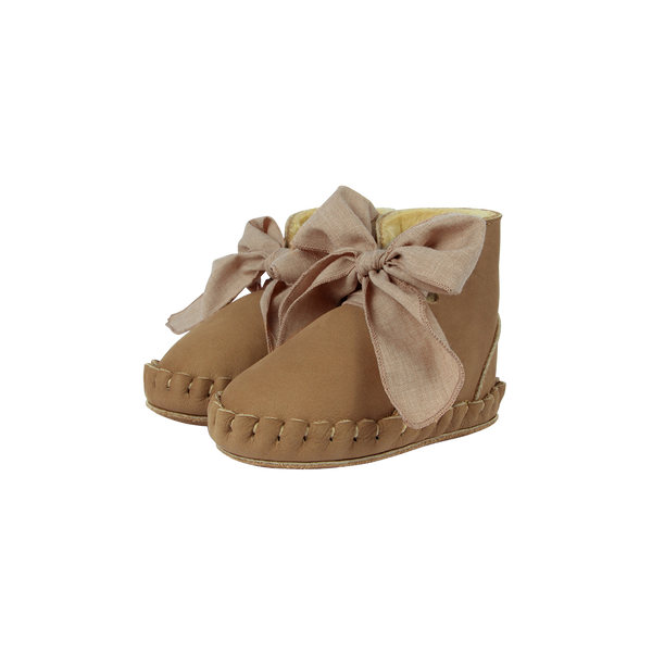 Pina Organza Booties | Truffle Nubuck