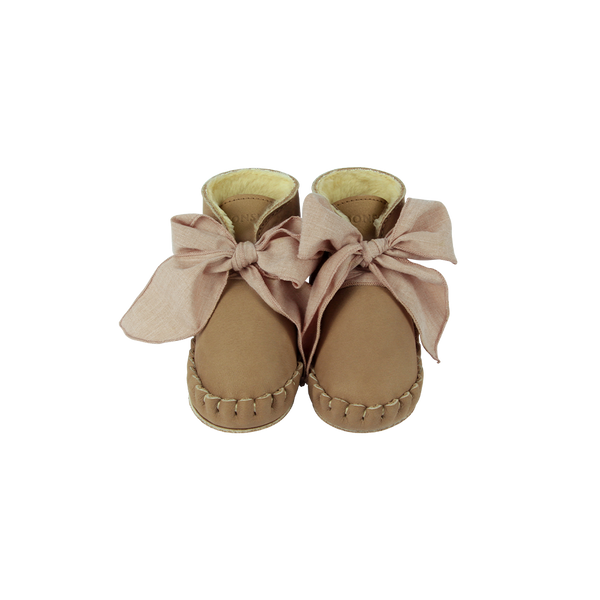 Pina Organza Booties | Truffle Nubuck