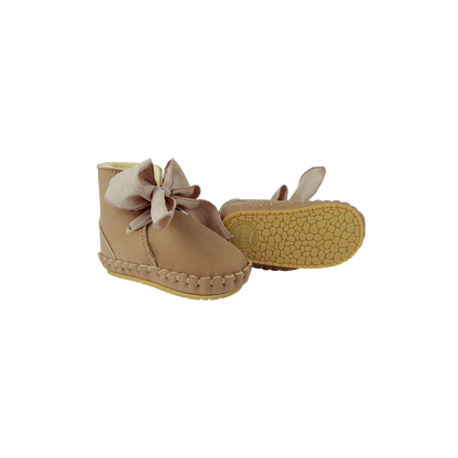 Pina Organza Booties | Truffle Nubuck