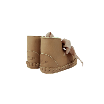 Pina Organza Booties | Truffle Nubuck