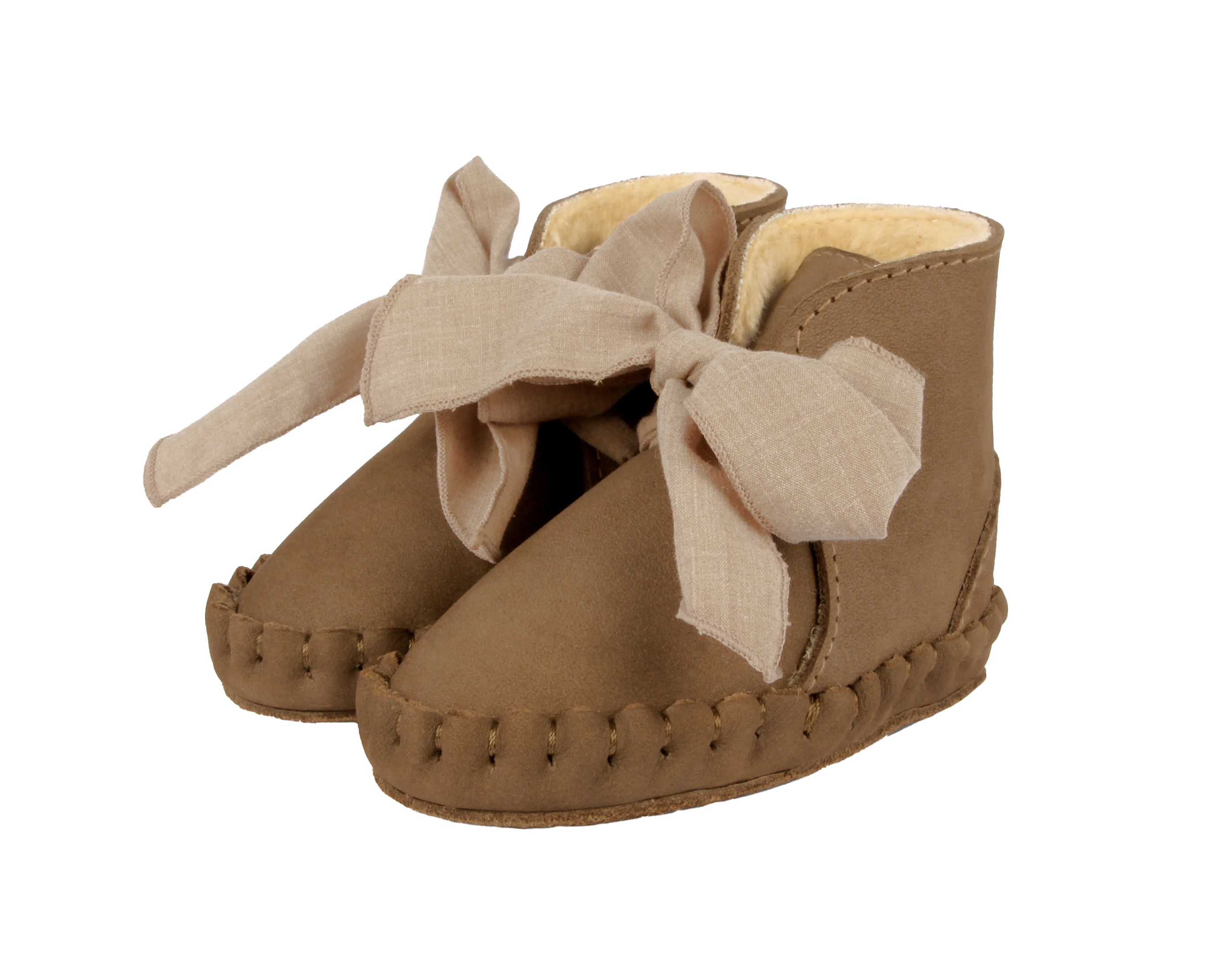 Pina Organza Booties | Hazelnut Nubuck + Mocha Cotton