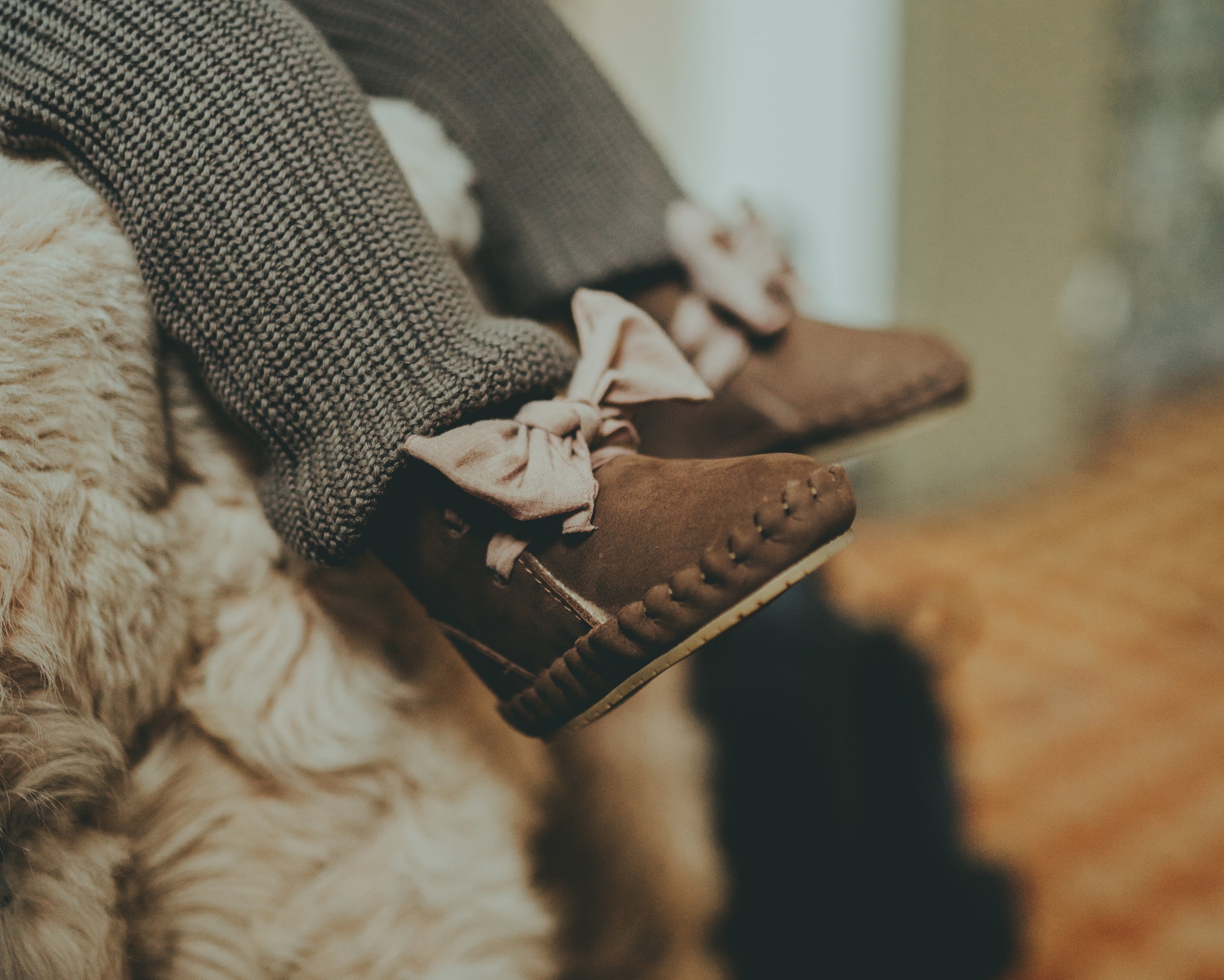 Pina Organza Booties | Hazelnut Nubuck + Mocha Cotton