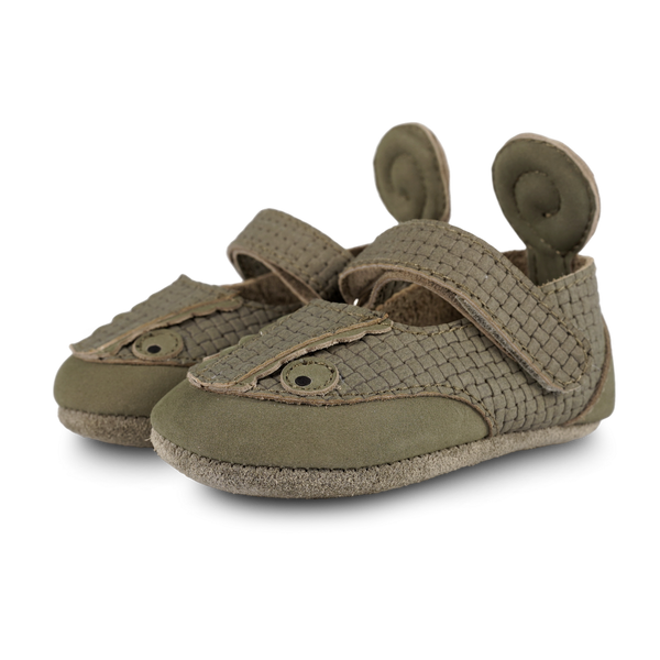 Amigu Shoes | Chameleon | Stone Square Stamped Nubuck