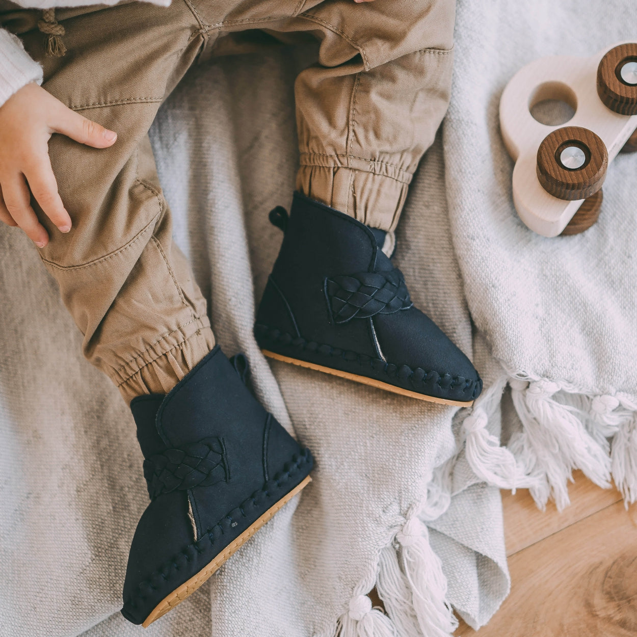 Mace Booties | Navy Nubuck