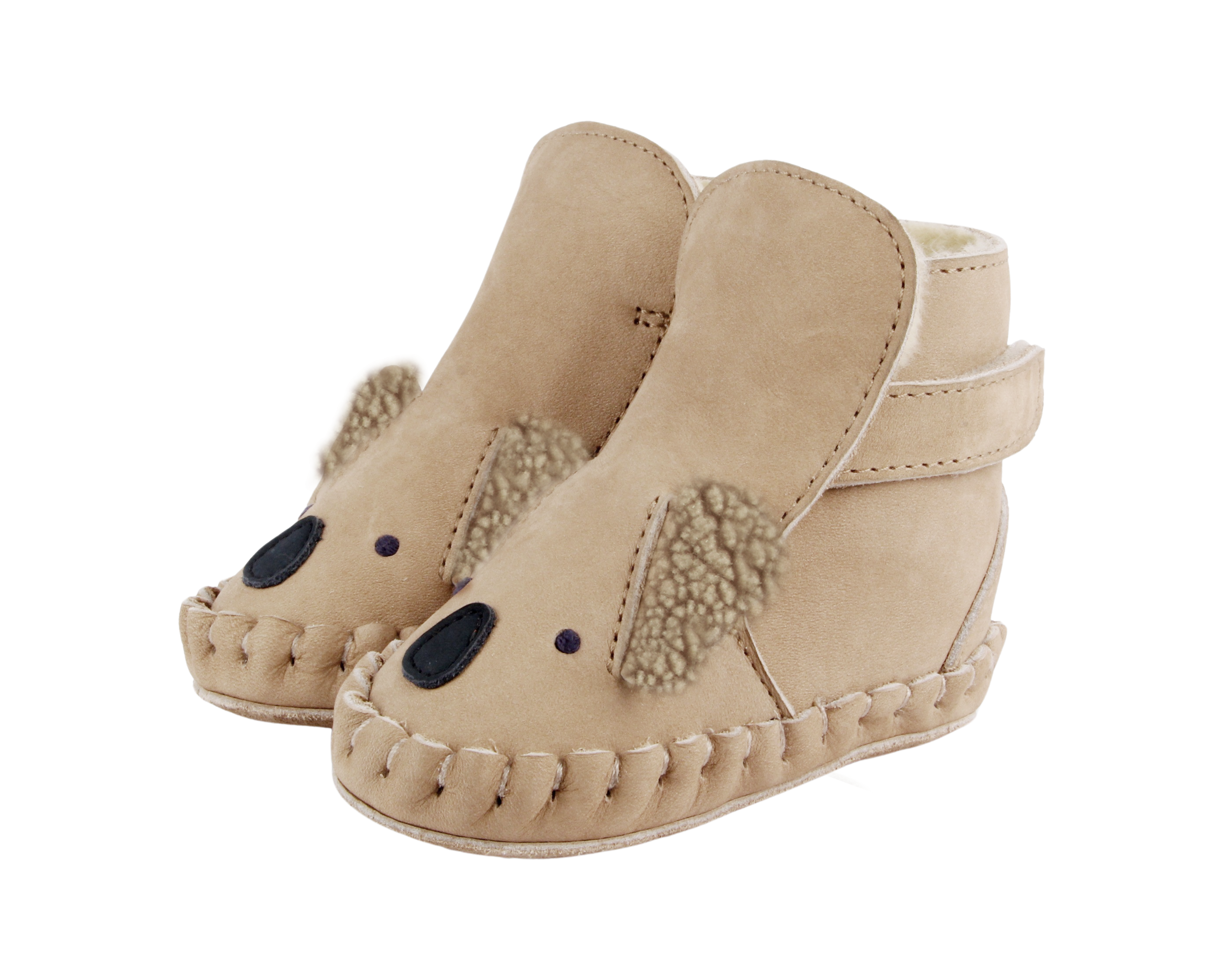 Kapi Exclusive Booties | Fluffy Koala | Taupe Nubuck