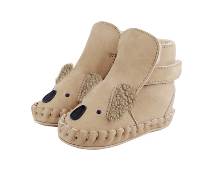 Kapi Exclusive Booties | Fluffy Koala | Taupe Nubuck