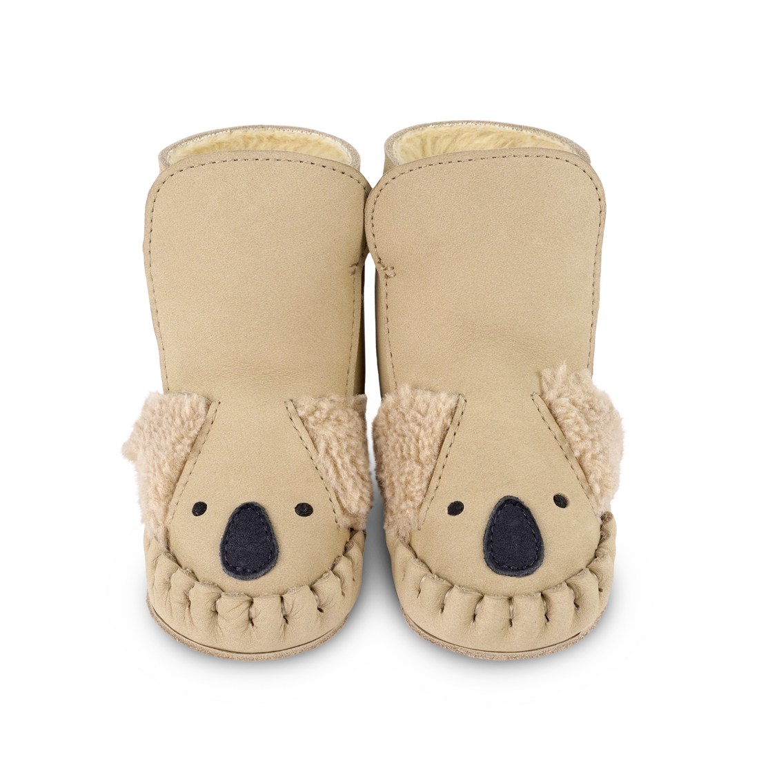 Kapi Exclusive Booties | Fluffy Koala | Taupe Nubuck