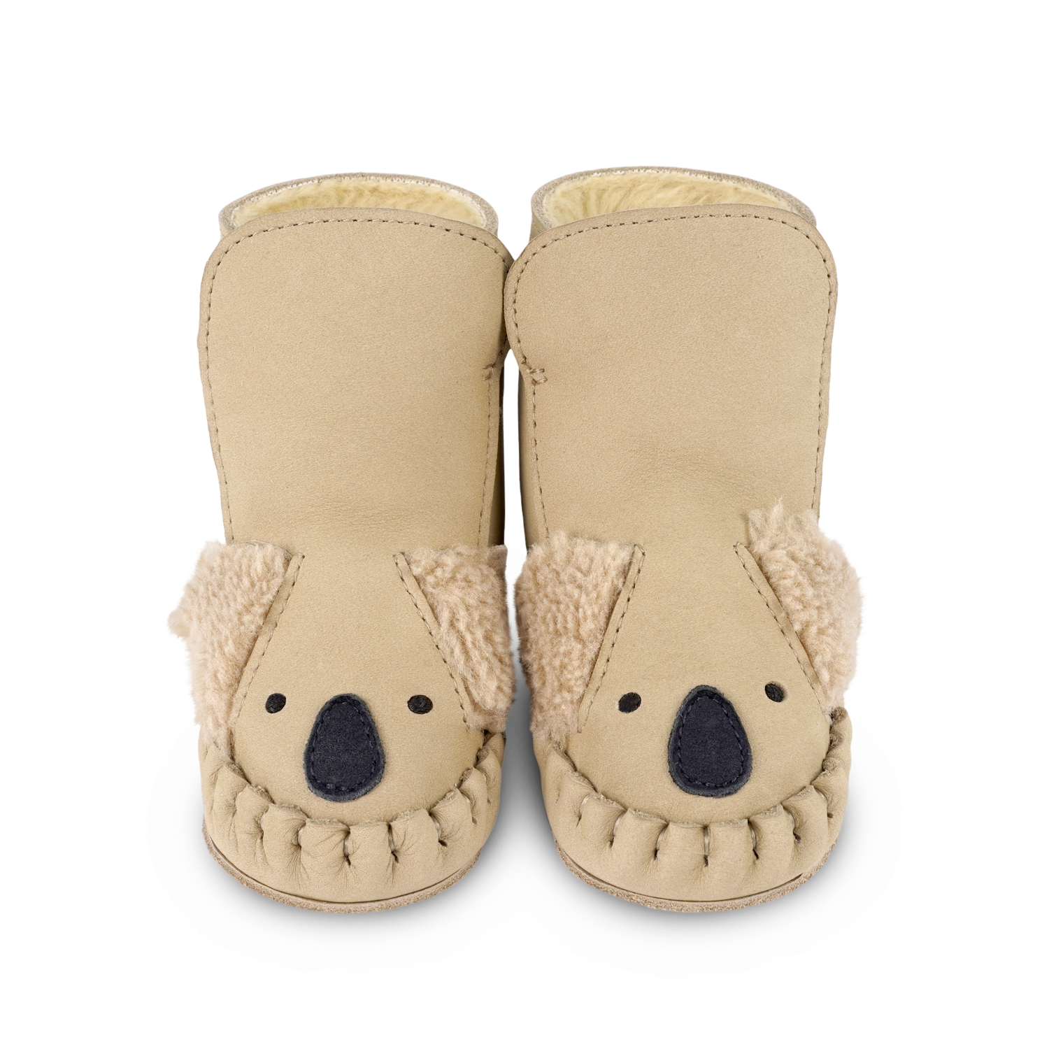 Kapi Exclusive Booties | Fluffy Koala | Taupe Nubuck