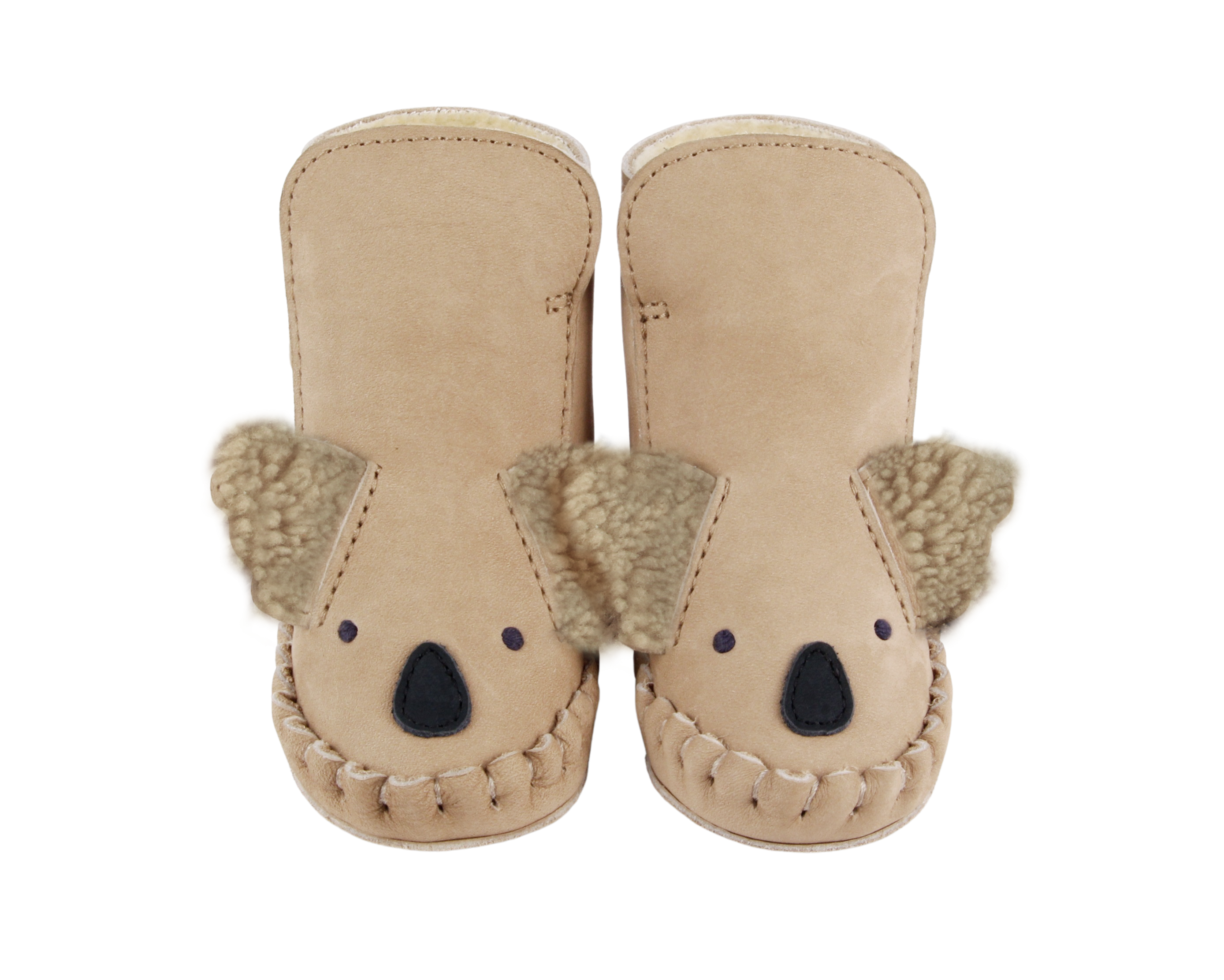 Kapi Exclusive Booties | Fluffy Koala | Taupe Nubuck