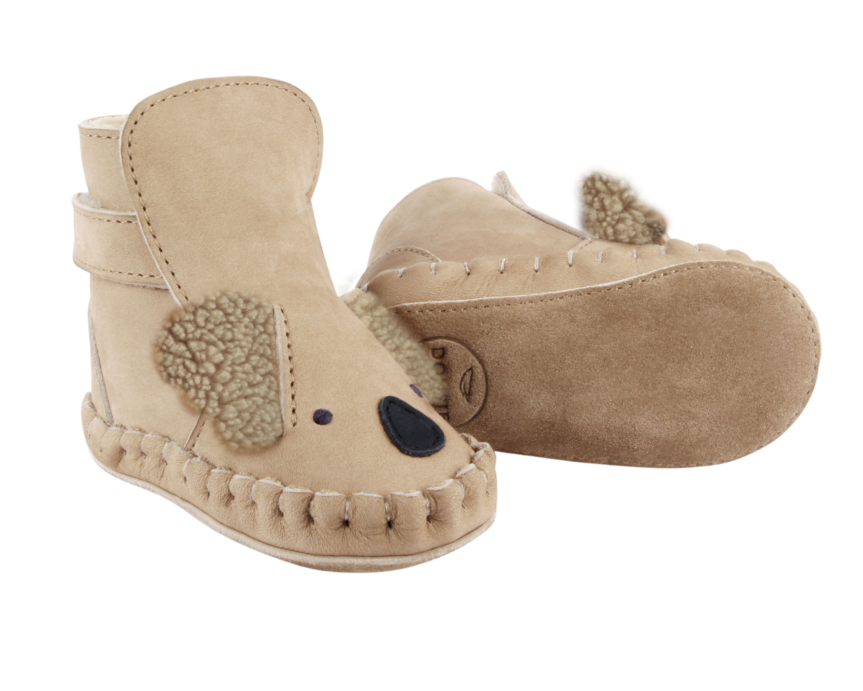 Kapi Exclusive Booties | Fluffy Koala | Taupe Nubuck