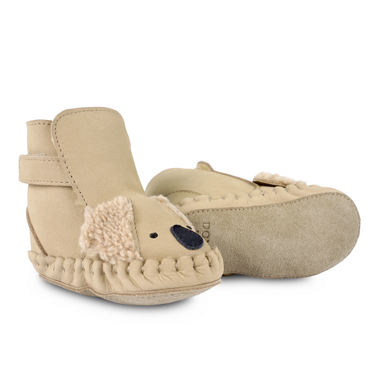 Kapi Exclusive Booties | Fluffy Koala | Taupe Nubuck