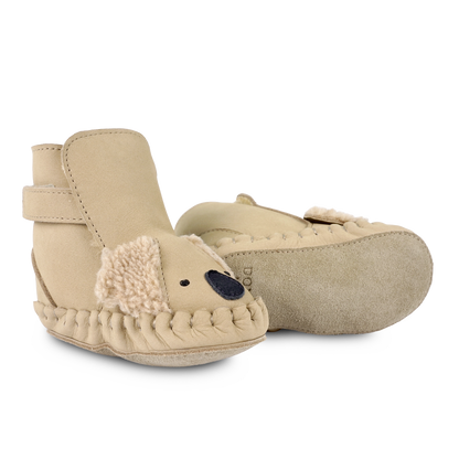 Kapi Exclusive Booties | Fluffy Koala | Taupe Nubuck