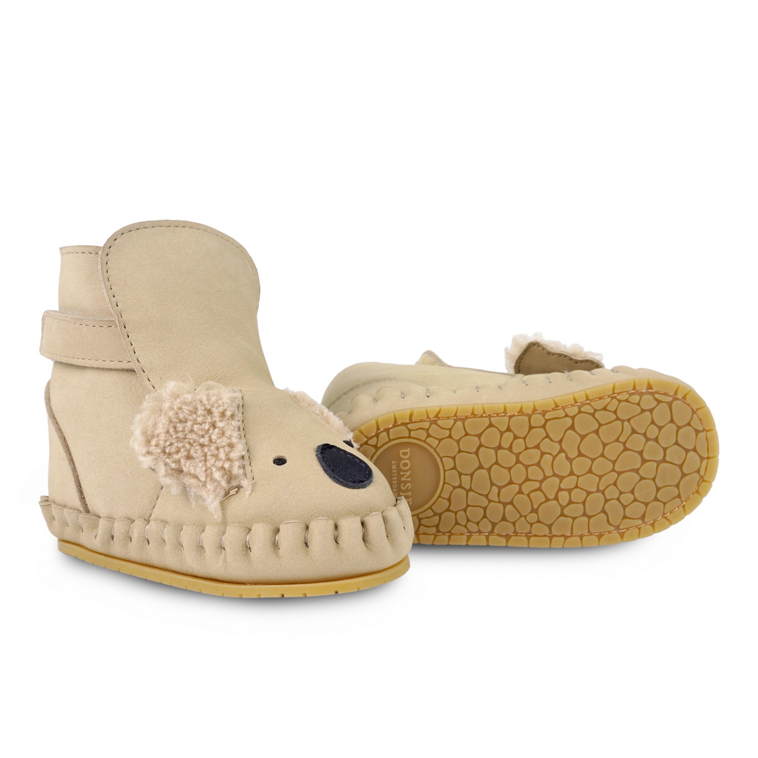 Kapi Exclusive Booties | Fluffy Koala | Taupe Nubuck