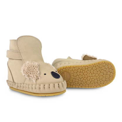 Kapi Exclusive Booties | Fluffy Koala | Taupe Nubuck