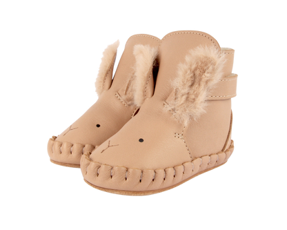 Kapi Exclusive Booties | Fluffy Bunny | Light Rust Leather