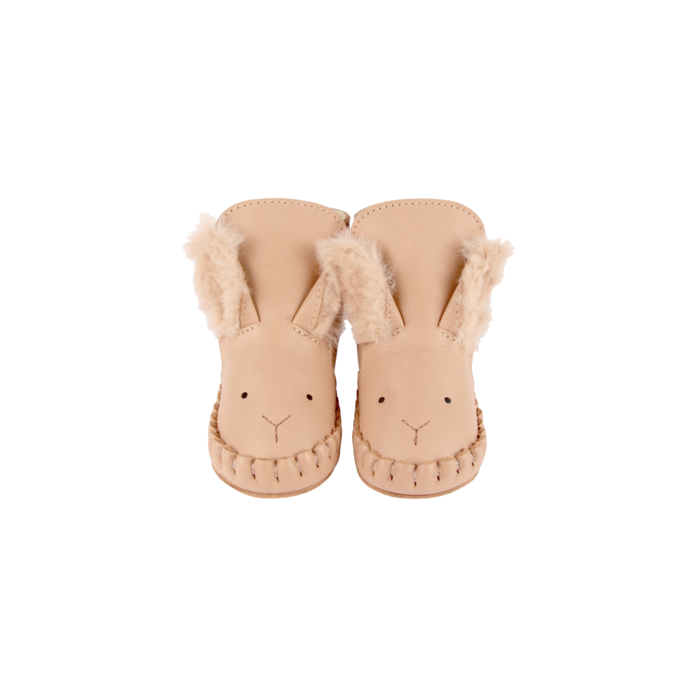 Kapi Exclusive Booties | Fluffy Bunny | Light Rust Leather