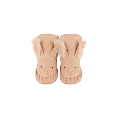 Kapi Exclusive Booties | Fluffy Bunny | Light Rust Leather