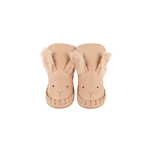 Kapi Exclusive Booties | Fluffy Bunny | Light Rust Leather