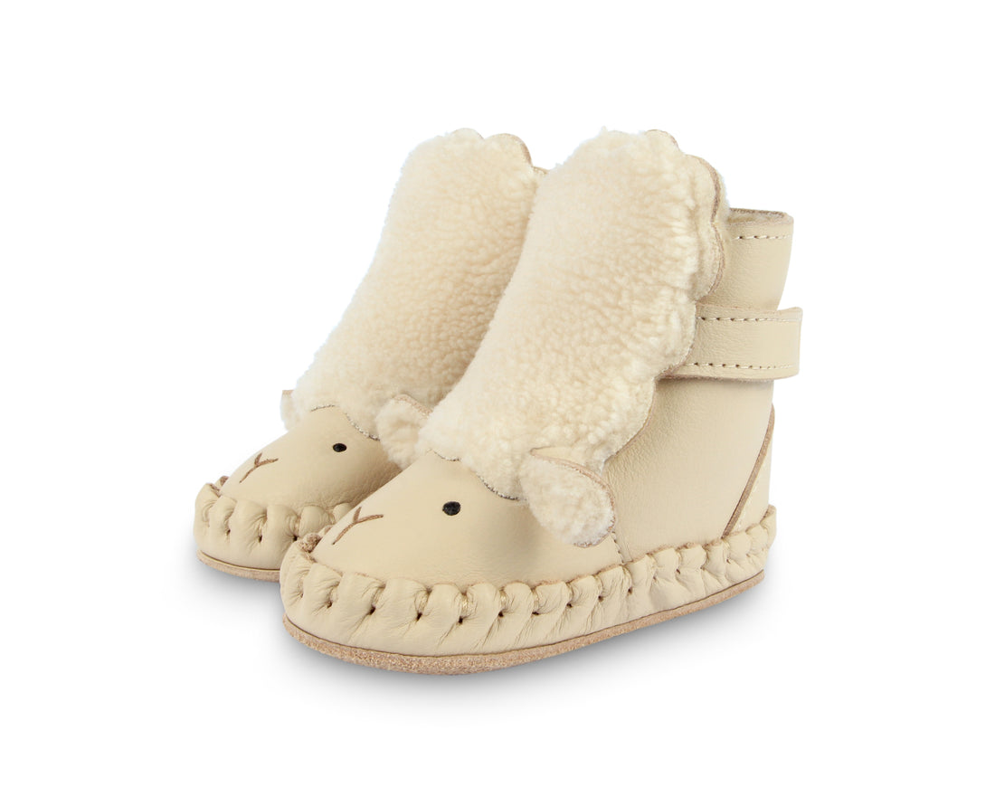 Kapi Exclusive Booties | Lammy | Cream Leather