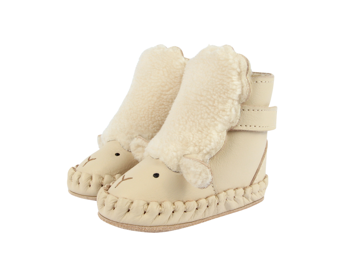 Kapi Exclusive Booties | Lammy | Cream Leather