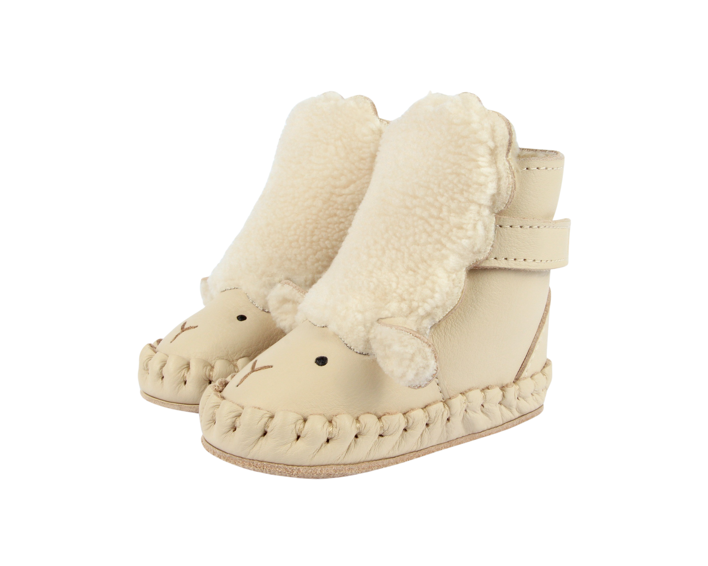 Kapi Exclusive Booties | Lammy | Cream Leather