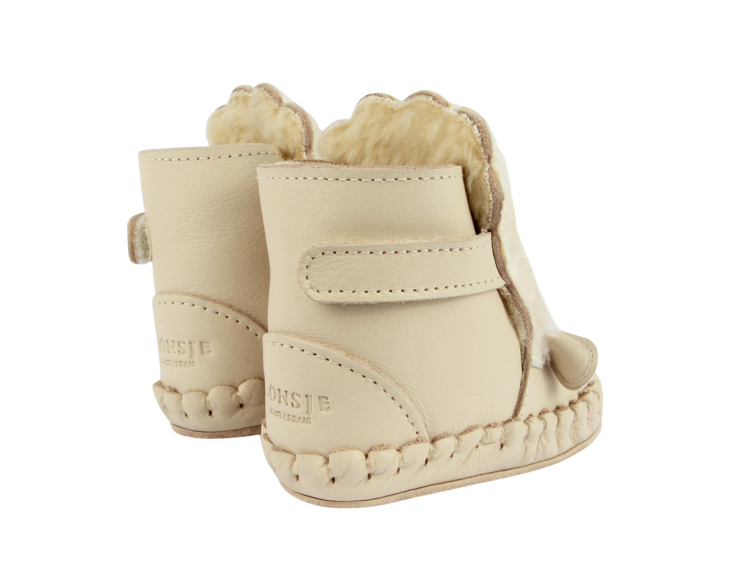 Kapi Exclusive Booties | Lammy | Cream Leather