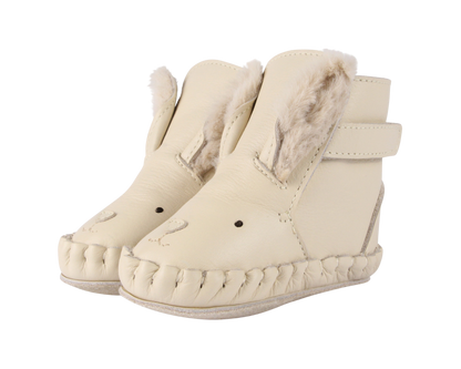 Kapi Exclusive Booties | Rabbit | Cream Leather