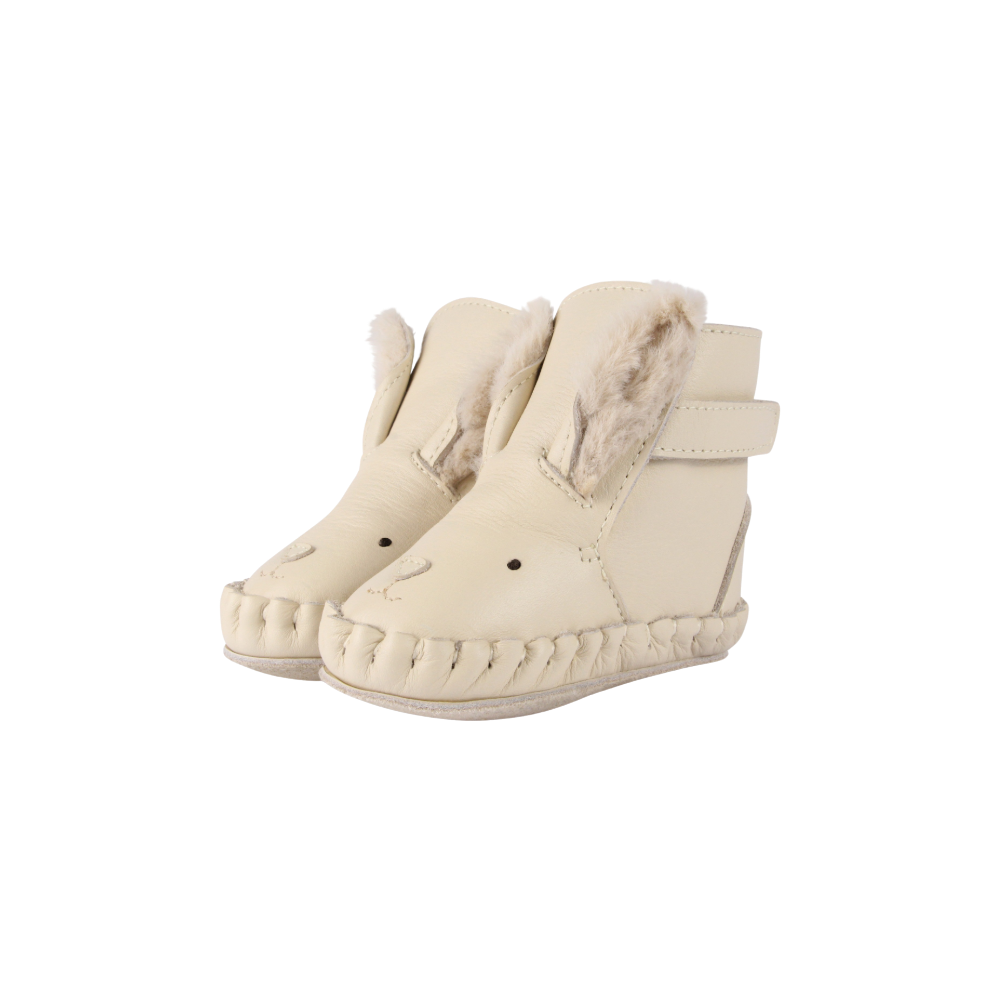 Kapi Exclusive Booties | Rabbit | Cream Leather