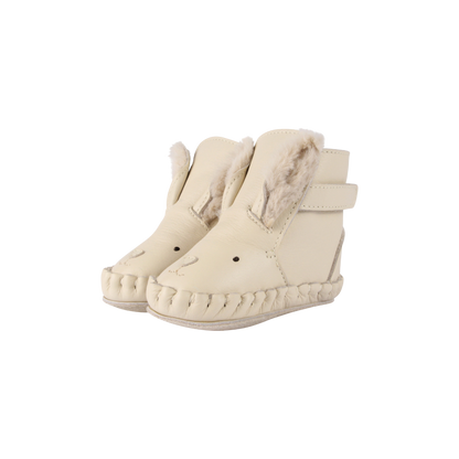 Kapi Exclusive Booties | Rabbit | Cream Leather