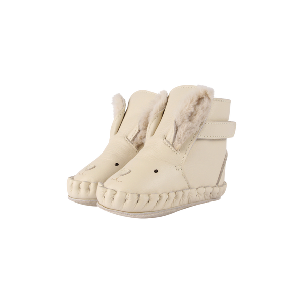 Kapi Exclusive Booties | Rabbit | Cream Leather