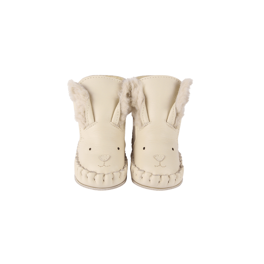 Kapi Exclusive Booties | Rabbit | Cream Leather