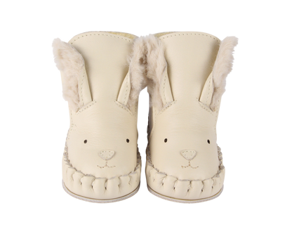 Kapi Exclusive Booties | Rabbit | Cream Leather