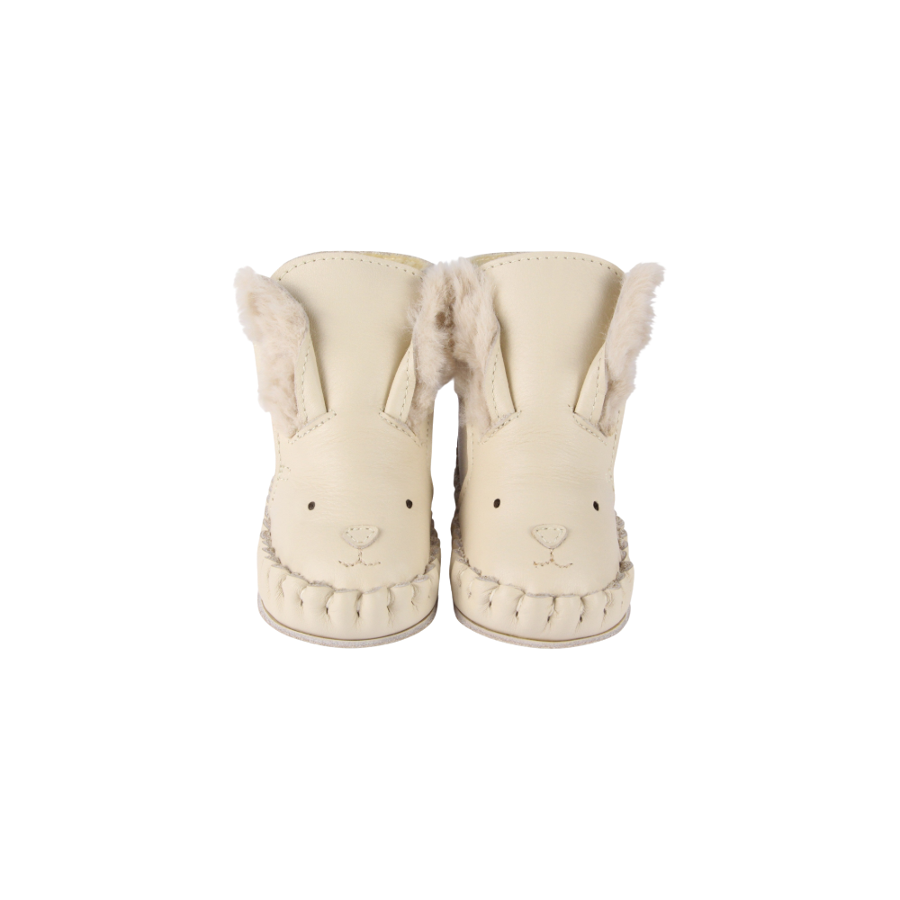 Kapi Exclusive Booties | Rabbit | Cream Leather