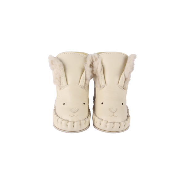 Kapi Exclusive Booties | Rabbit | Cream Leather
