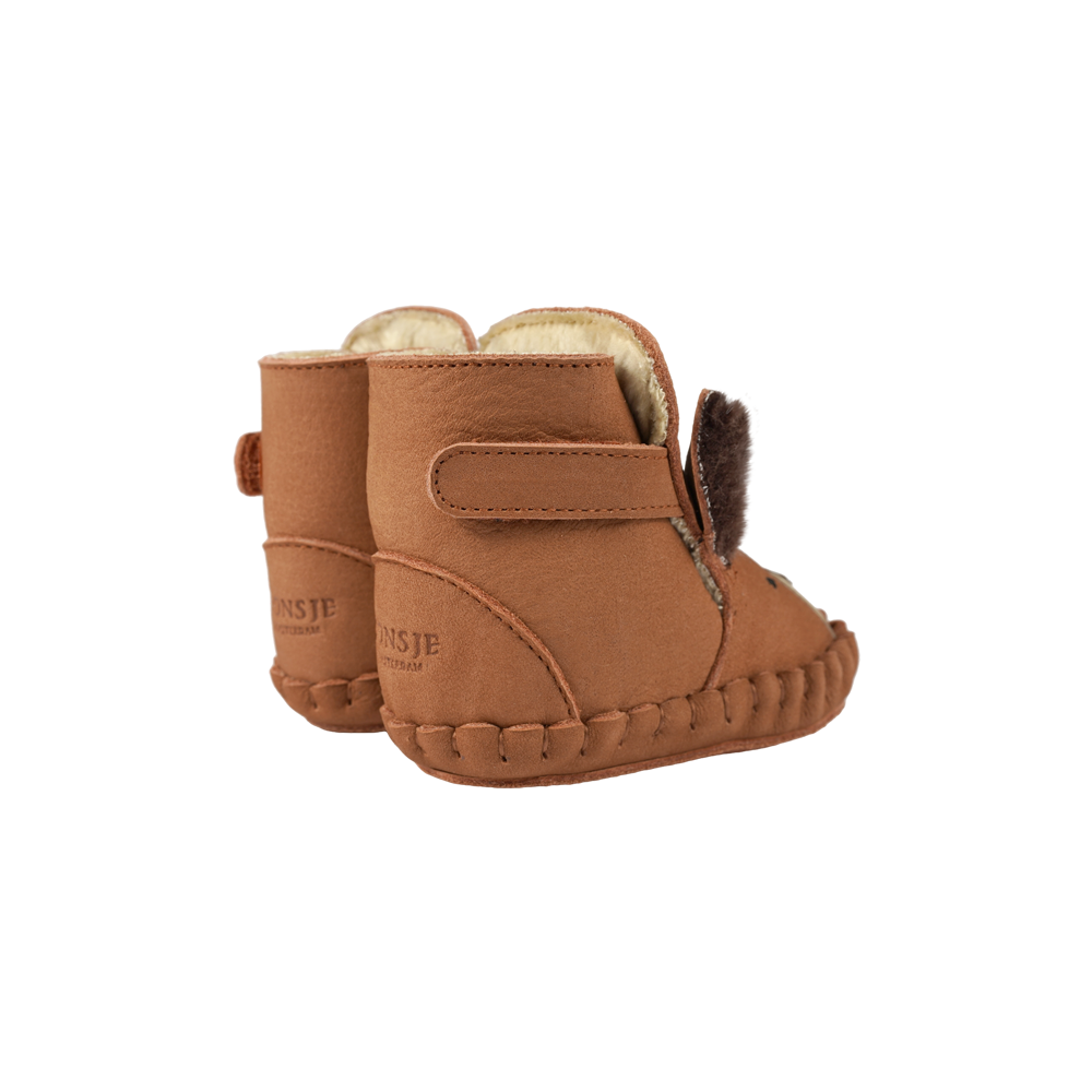 Kapi Exclusive Booties | Fluffy Squirrel | Walnut Nubuck