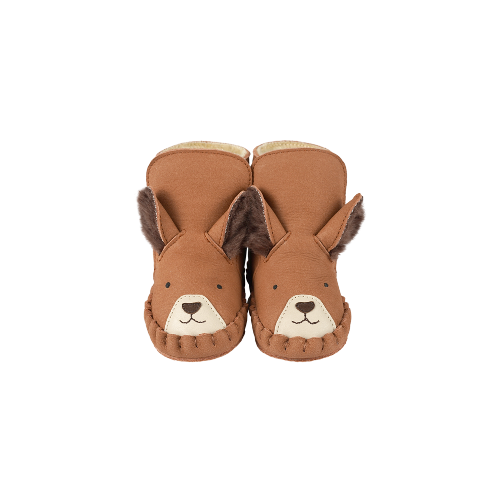Kapi Exclusive Booties | Fluffy Squirrel | Walnut Nubuck