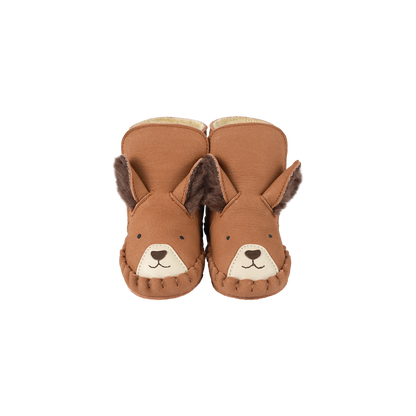 Kapi Exclusive Booties | Fluffy Squirrel | Walnut Nubuck