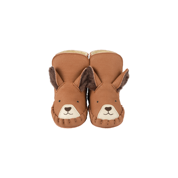 Kapi Exclusive Booties | Fluffy Squirrel | Walnut Nubuck