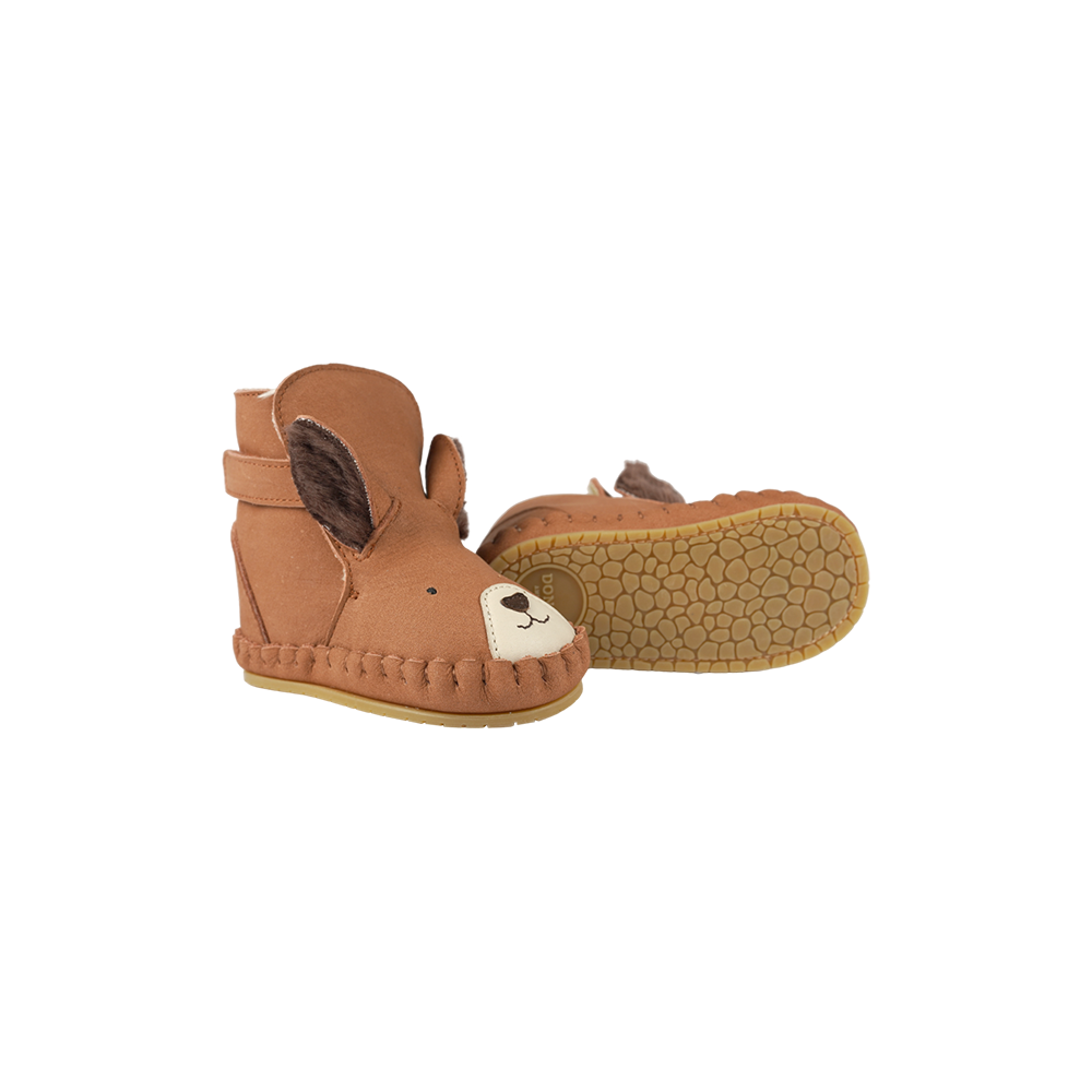 Kapi Exclusive Booties | Fluffy Squirrel | Walnut Nubuck