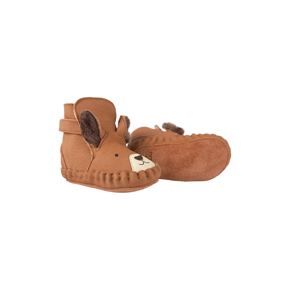 Kapi Exclusive Booties | Fluffy Squirrel | Walnut Nubuck